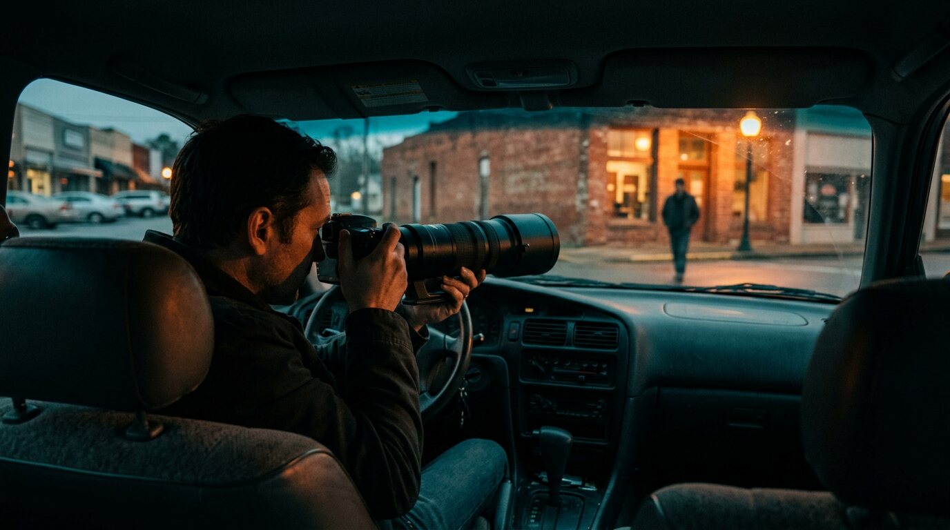 Private investigator at work